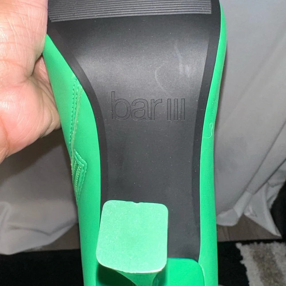 BAR III Womens Green Stretch Comfort Olevia Pointed Toe Flare Zip-Up Booties - Picture 6 of 6